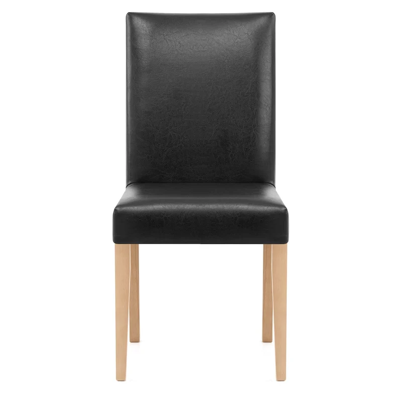 Chaise Cuir Croûté Bois - Chicago Chêne Noir