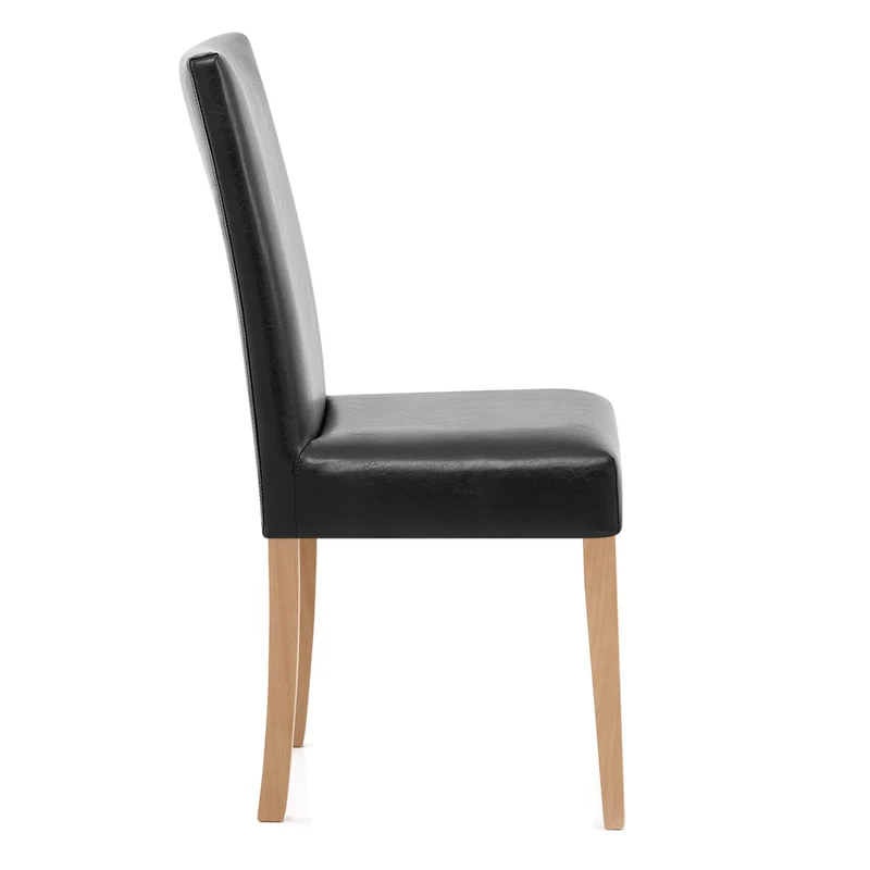 Chaise Cuir Croûté Bois - Chicago Chêne Noir
