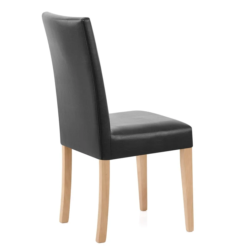 Chaise Cuir Croûté Bois - Chicago Chêne Noir