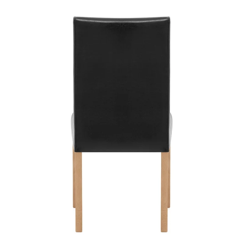 Chaise Cuir Croûté Bois - Chicago Chêne Noir