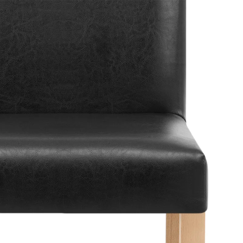 Chaise Cuir Croûté Bois - Chicago Chêne Noir