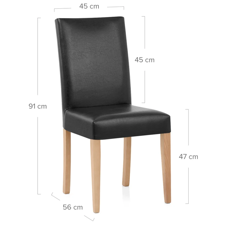 Chaise Cuir Croûté Bois - Chicago Chêne Noir