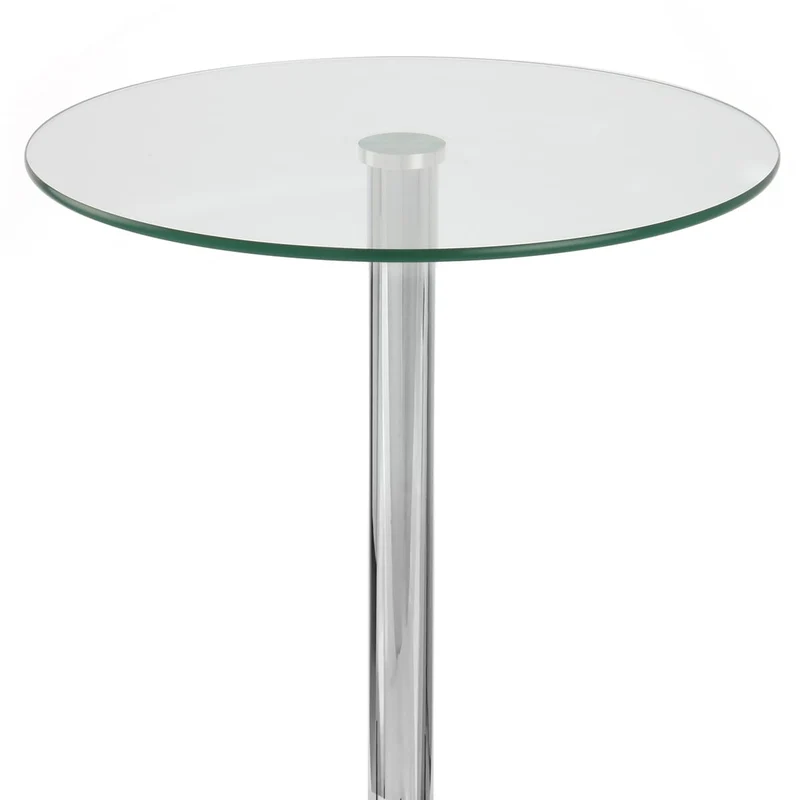 Table de Bar Chrome - Vetro Poseur Transparent