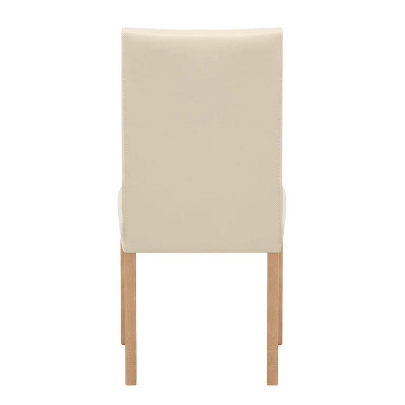 Chaise Cuir Croûté Bois - Chicago Chêne Crème