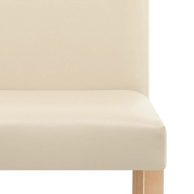 Chaise Cuir Croûté Bois - Chicago Chêne Crème