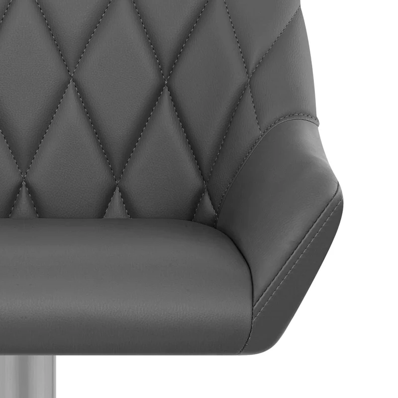 Chaise de Bar Simili Cuir Chrome Brossé - Detroit Gris