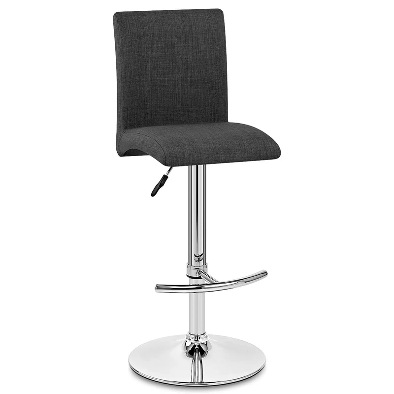 Chaise De Bar En Tissu - Deluxe High Back Gris
