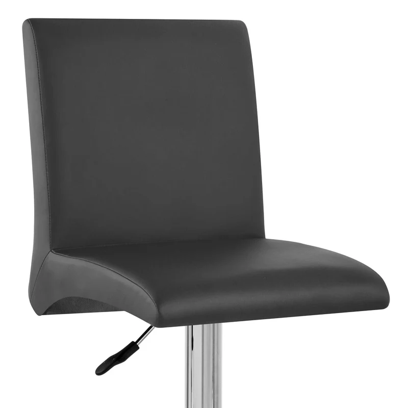 Chaise de Bar Faux Cuir Chrome - Deluxe High Back Noir