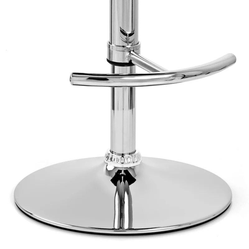 Chaise de Bar Faux Cuir Chrome - Deluxe High Back Noir