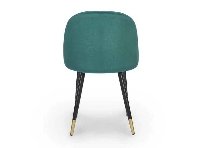 Lot de 4 chaises design en velours vert LYDIA