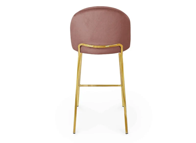 Lot de 2 tabourets de bar design en velours rose ARABEL