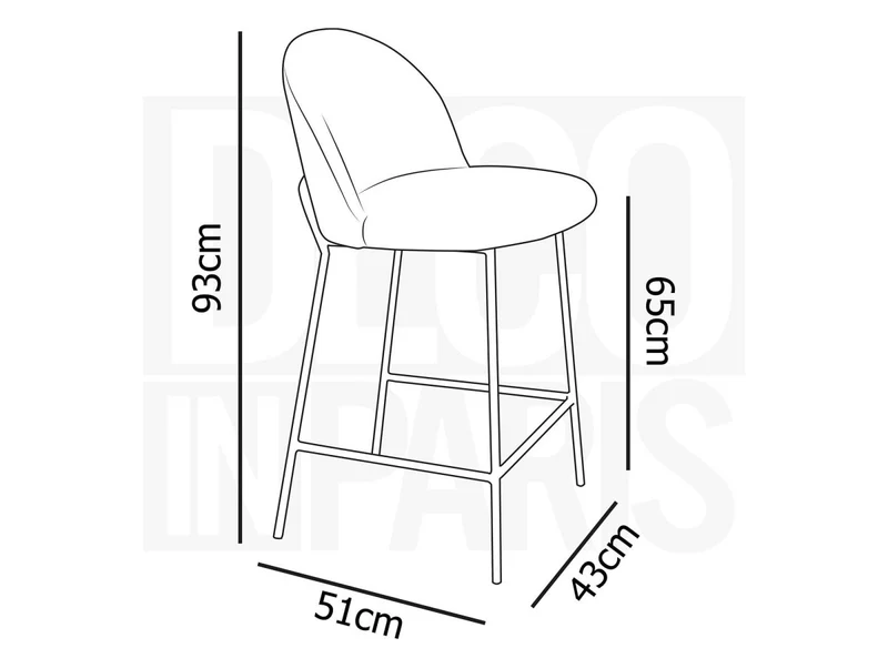 Lot de 2 tabourets de bar design en velours rose ARABEL