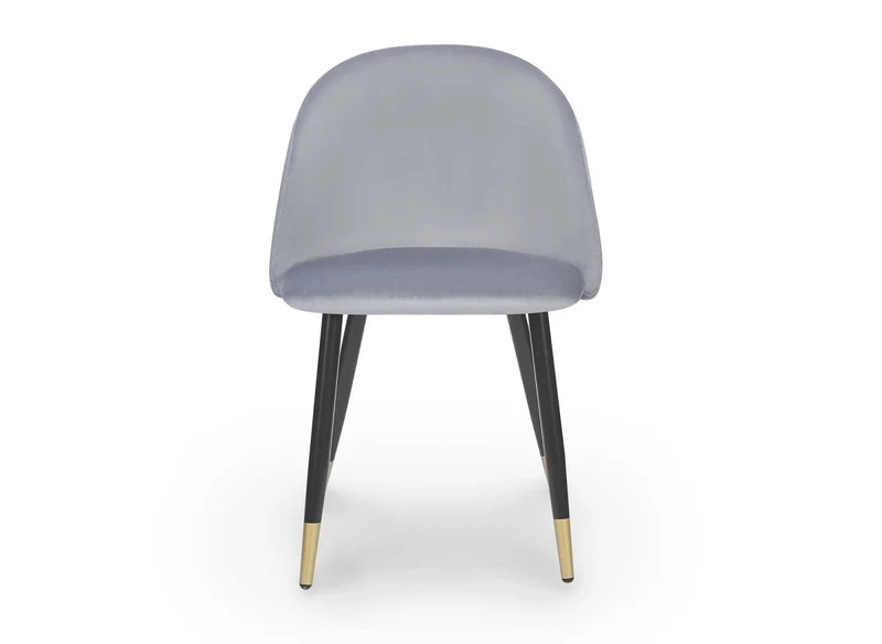 Lot de 4 chaises design en velours gris LYDIA