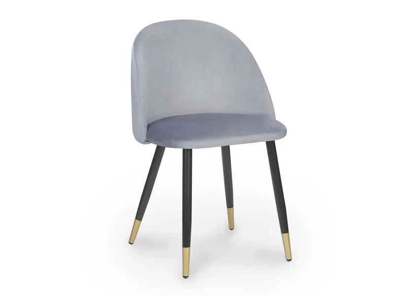Lot de 4 chaises design en velours gris LYDIA