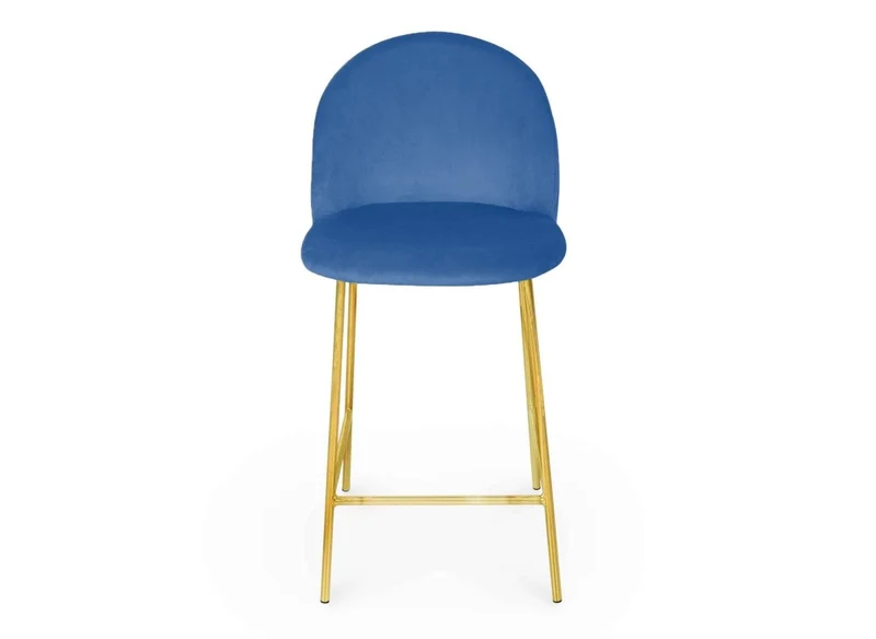 Lot de 2 tabourets de bar design en velours bleu ARABEL
