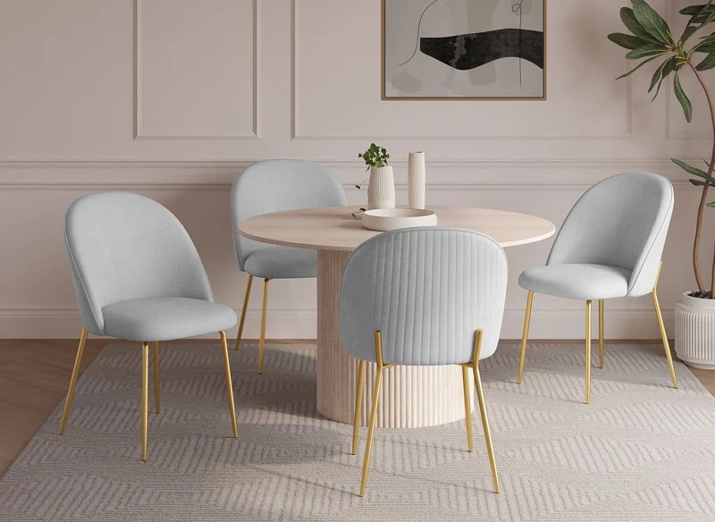 Lot de 2 chaises design en velours gris ARABEL