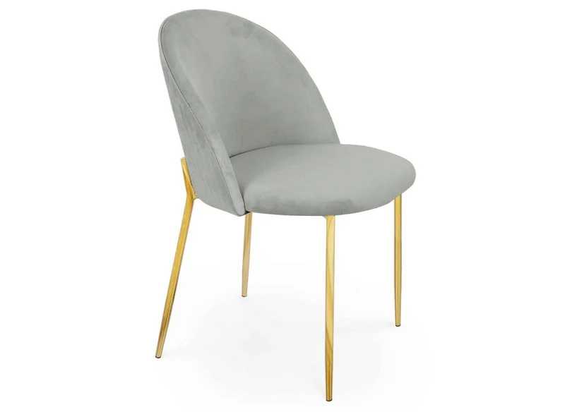 Lot de 2 chaises design en velours gris ARABEL