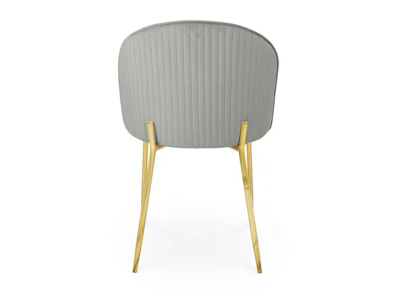 Lot de 2 chaises design en velours gris ARABEL