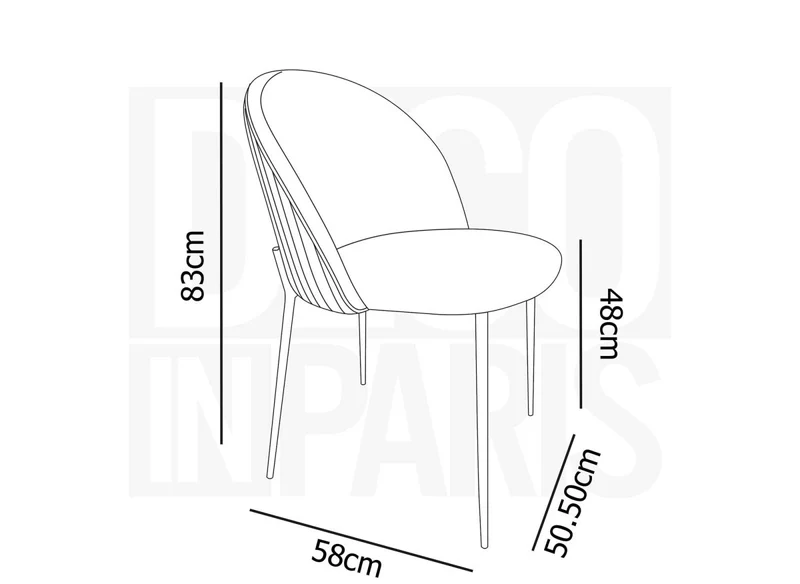 Lot de 2 chaises design en velours gris ARABEL