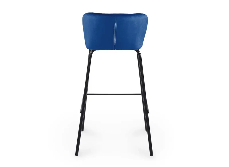Lot de 2 tabourets de bar design en velours bleu BOSCO