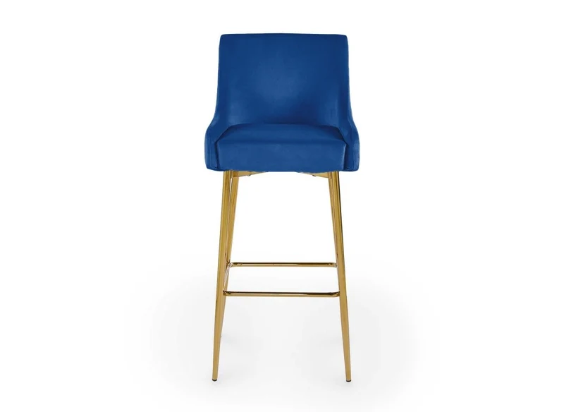 Lot de 2 tabourets de bar design en velours bleu LALYA