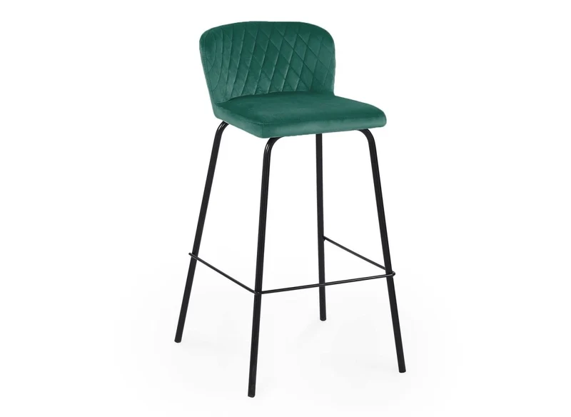 Lot de 2 tabourets de bar design en velours vert BOSCO