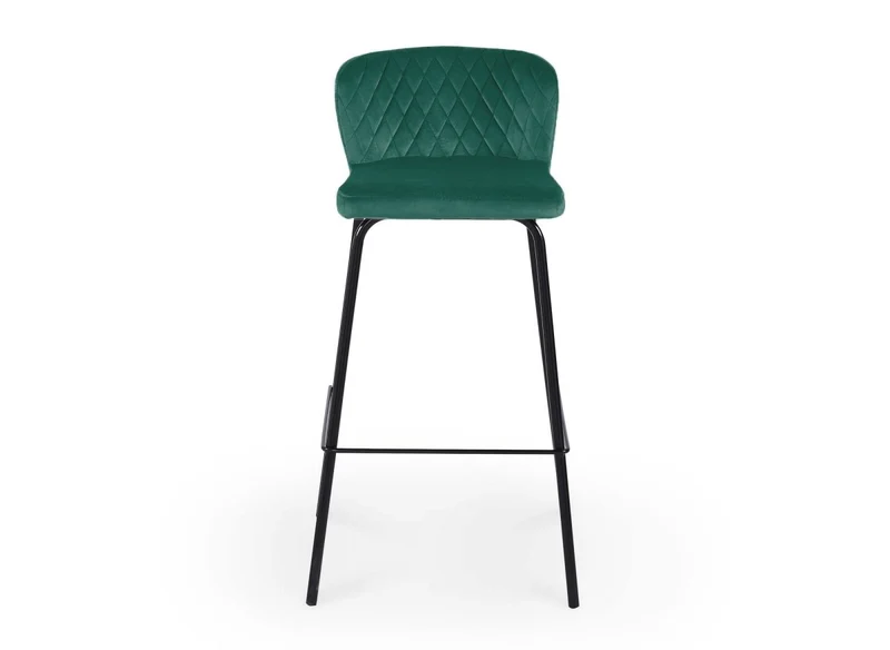 Lot de 2 tabourets de bar design en velours vert BOSCO