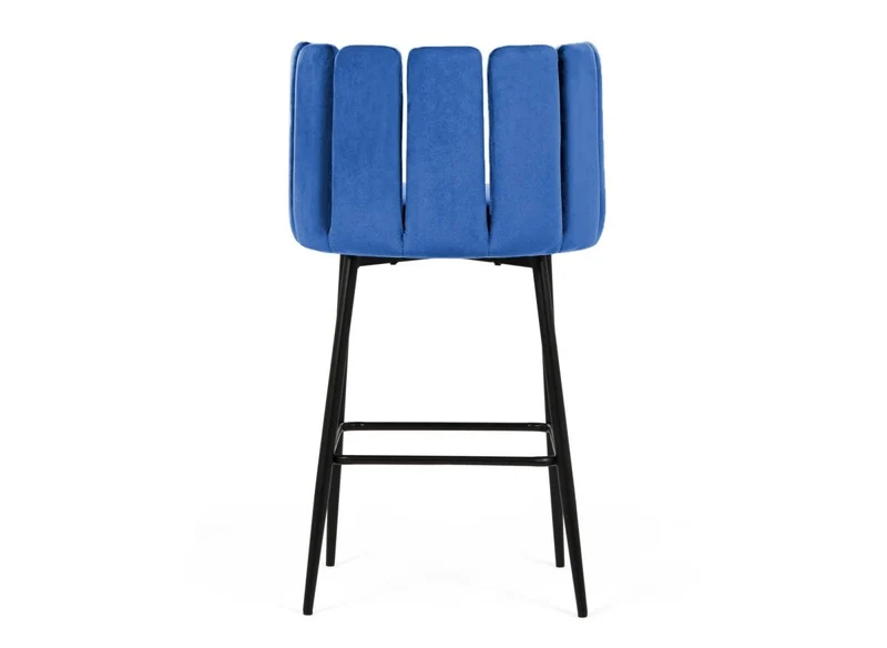 Lot de 2 tabourets de bar design en velours bleu DEBBY