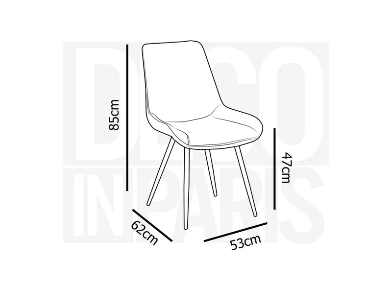 Lot de 2 chaises design en velours gris YOLA