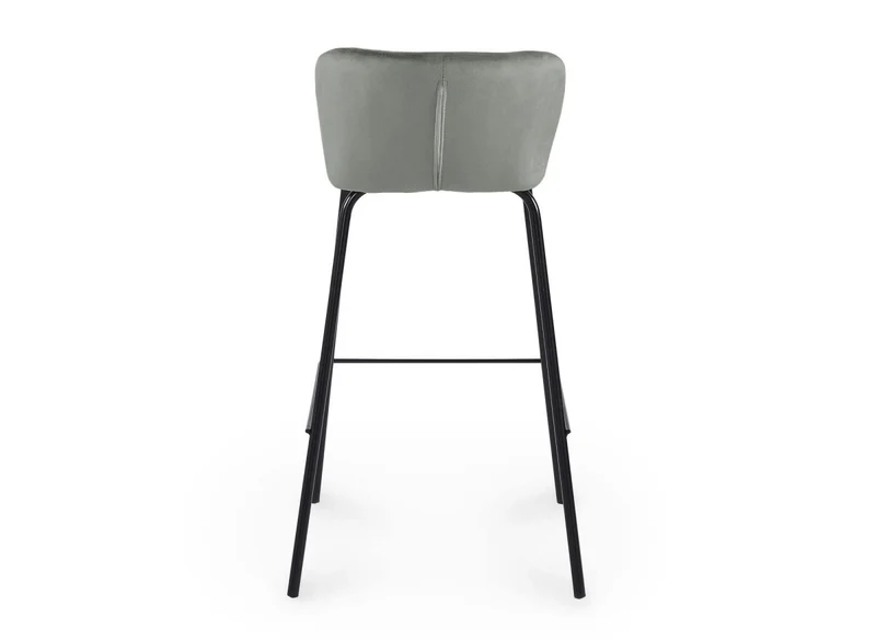 Lot de 2 tabourets de bar design en velours gris BOSCO