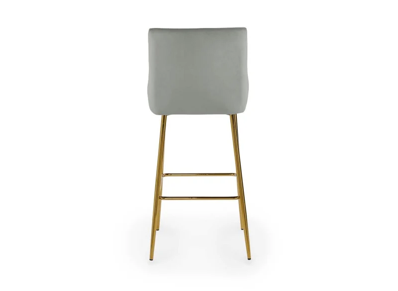Lot de 2 tabourets de bar design en velours gris LALYA