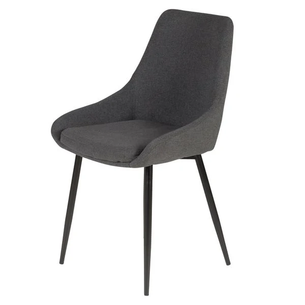 Chaise en tissu gris foncé