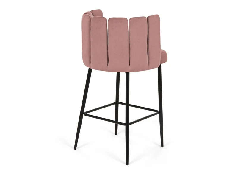 Lot de 2 tabourets de bar design en velours rose DEBBY
