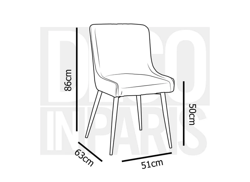 Lot de 2 chaises design en velours gris JENNY
