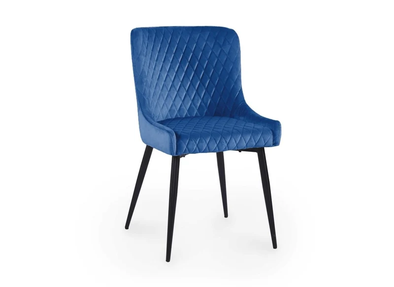 Lot de 2 chaises design en velours bleu JENNY