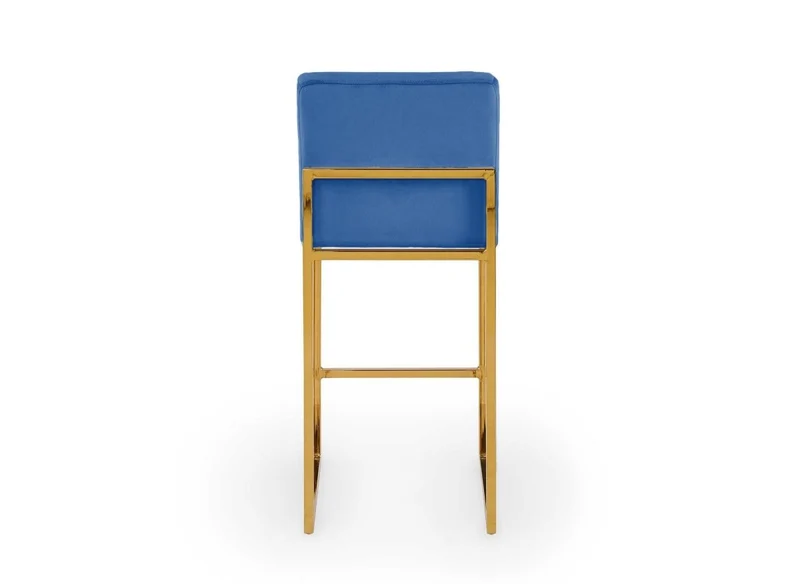 Lot de 2 tabourets de bar design en velours bleu FRIDA