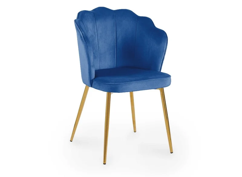 Lot de 2 chaises design en velours bleu GARANCE