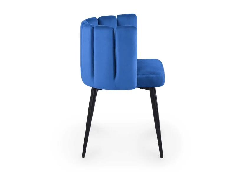 Lot de 2 chaises design en velours bleu DEBBY