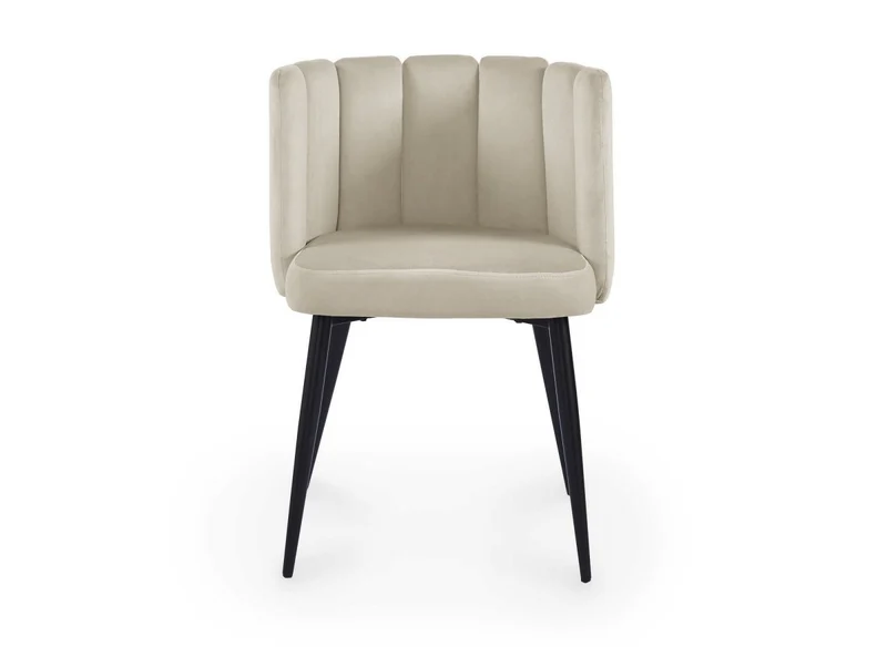 Lot de 2 chaises design en velours beige DEBBY