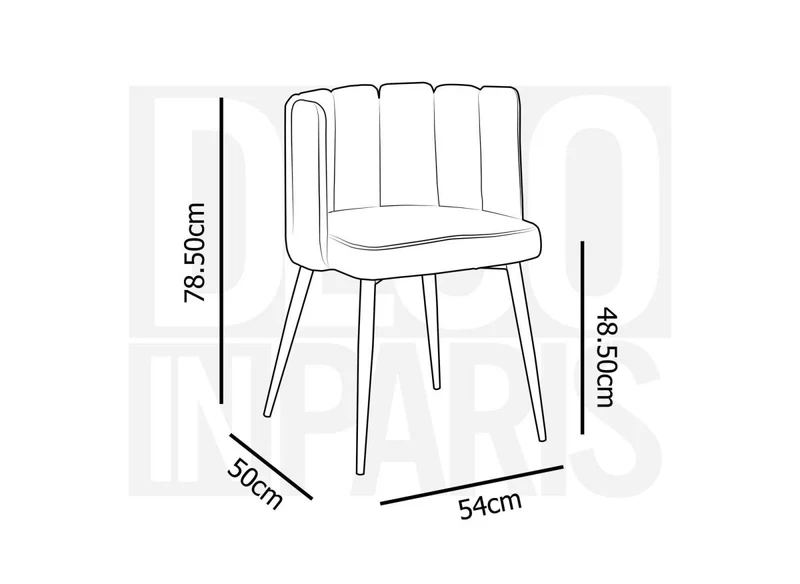 Lot de 2 chaises design en velours beige DEBBY