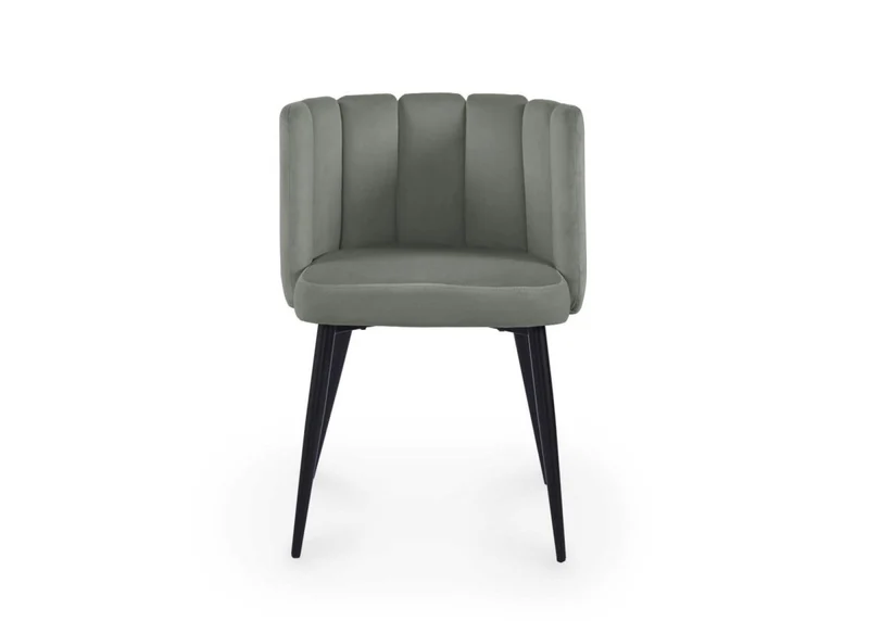 Lot de 2 chaises design en velours gris DEBBY