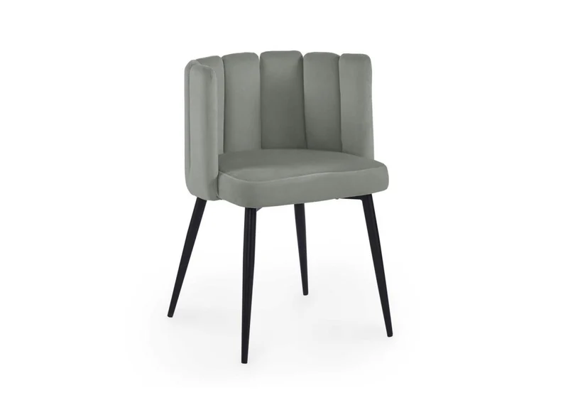 Lot de 2 chaises design en velours gris DEBBY