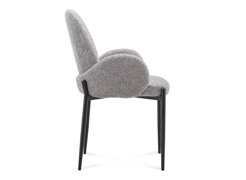 Lot de 2 chaises effet peau de mouton gris KAMILIA