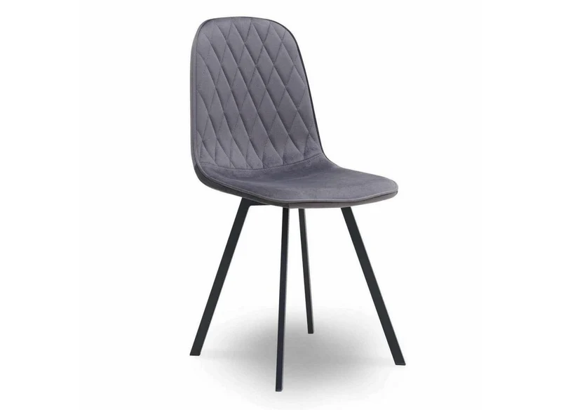 Lot de 4 chaises en tissu velours gris AMBRE