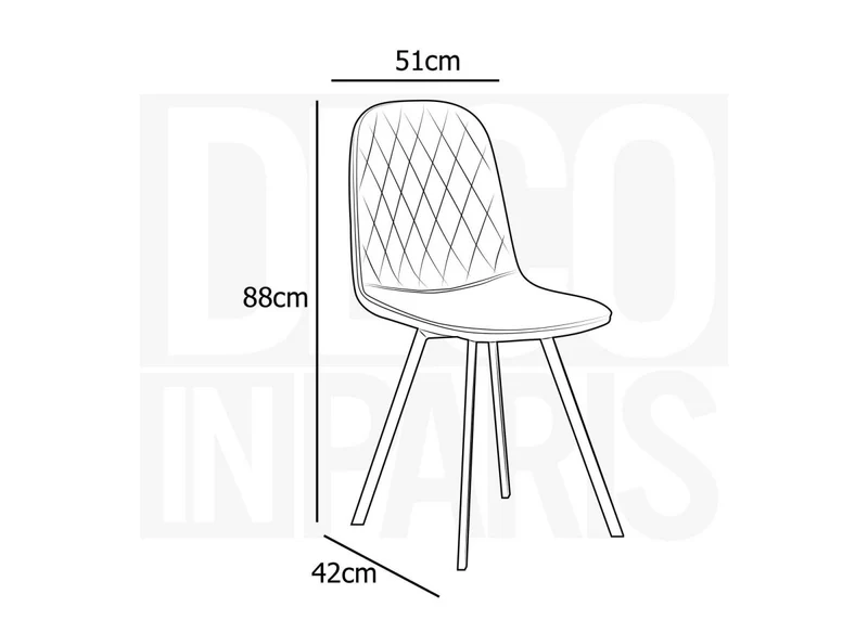 Lot de 4 chaises en tissu velours gris AMBRE