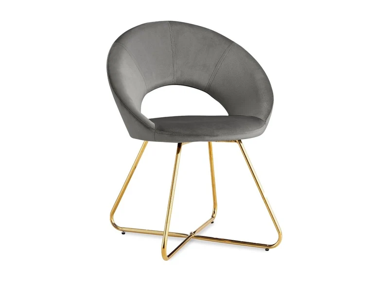 Lot de 2 chaises design en velours gris PETRA
