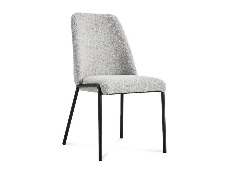 Lot de 2 chaises effet peau de mouton gris APRIL