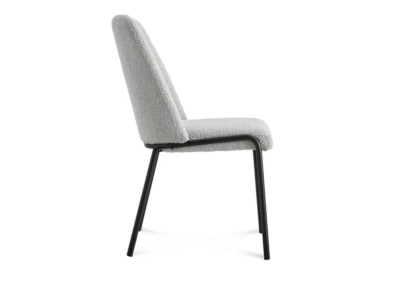 Lot de 2 chaises effet peau de mouton gris APRIL