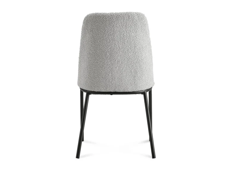 Lot de 2 chaises effet peau de mouton gris APRIL