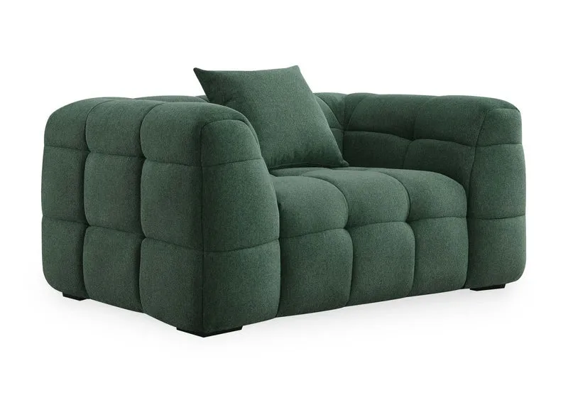 Fauteuil en tissu vert BELLA